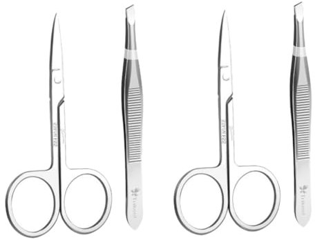 TOVINANNA 2 Sets Essential Augenbrauen-pflegeset Haarentfernung Pinzette Schere Schönheit Augenbrauen Pinzette Praktische Augenbrauen Clips Make-up-tools