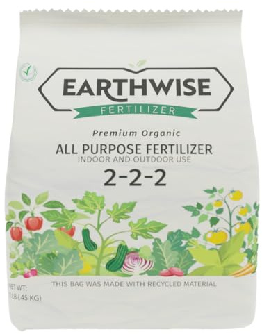 Ohio Valley Seed & Supply Earthwise Premium Organic All Purpose Fertilizer, 2-2-2, 1 lb Plant Food and Indoor/Outdoor Garden Fertilizer, All-in-One, Instant and Slow Release Formula
