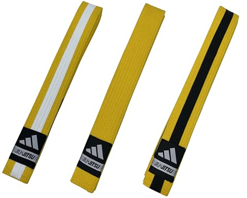 adidas Ceinture de Jiu Jitsu Enfants Couleur : Jaune/Noir - Taille : M0 (210cm)