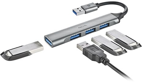 NGS iHub4 Micro - Hub USB 4 Puertos, USB 3.2 Gen1 + 3X USB 2.0