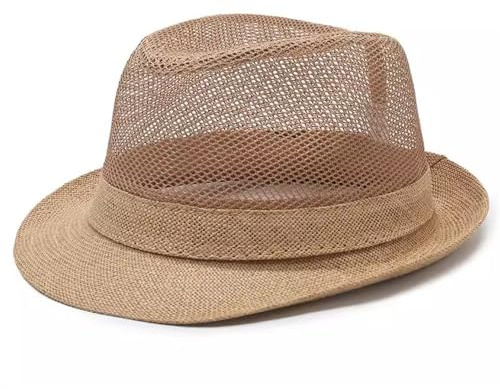 Sombrero de Paja para Hombre Sombrero de Paja de Verano Transpirable y Fresco for Hombre, Sombrero for el Sol(Colour 4,M)