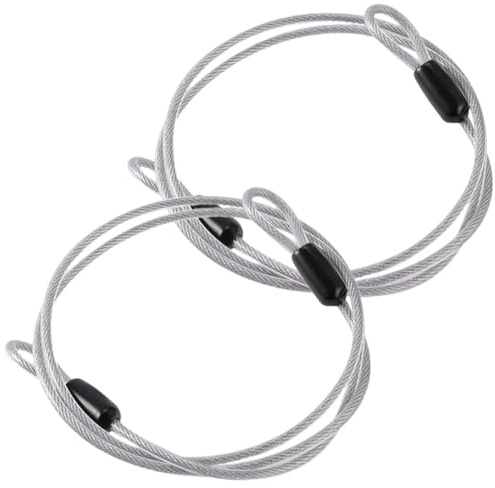 2PCS Wire Lightweight Bike Lock Cable, Double Loop Steel Security Lock Chain for Padlocks Scooter Bicycle Suitcase（79inch）