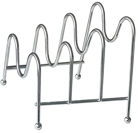 LAPYAPPE Support de Couvercles de Casseroles Multifonctionnel en Acier Inoxydable Organisateur Cuisine Étagère à Couvercles pour Comptoir Cuisine