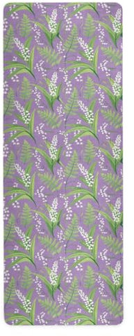 White Campanula Flowers outdoor yoga mat for gym printed, non slip, hot yoga towel non slip with bags tapete para ejercicio 71x26 inches