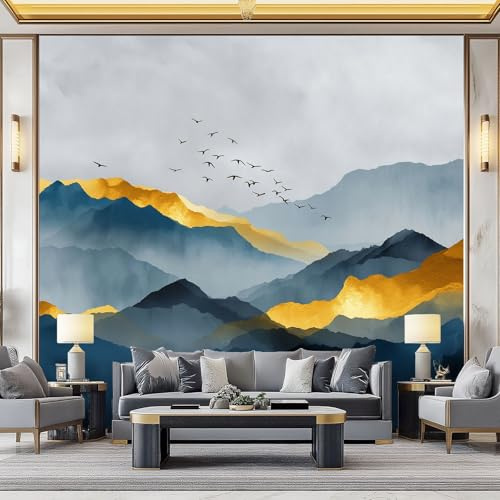 Fotomurales 3D Pintura De Paisaje Abstracto 300x210 cm Papel Pintado Fotográfico, Decoración De la Pared Murales para Salón, Dormitorio, Habitación para Niños, Pared de TV