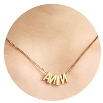 MMXX Personalisierte Damen Kette mit Buchstaben Herz Anhänger Halskette Gold/Silber/Roségold Namenskette mit Initialen A-Z Schmuck Geschenk für Frauen Freundin Mutter