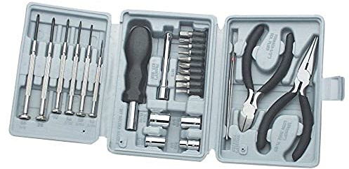 Brüder Mannesmann Feinmechaniker-Schraubendreher-Set 26-tlg., Präzisionswerkzeug für Elektronik-, Handy-, Uhren- und Brillenreparatur, kompakt und tragbar, mit Aufbewahrungsbox| M29300