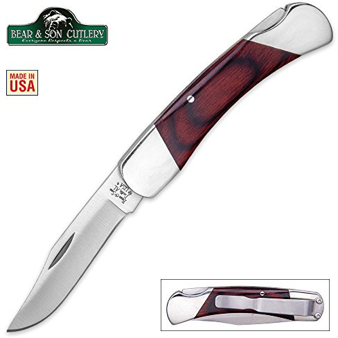 Bear & Son Lockback Couteau Pliant en Palissandre 6,35 cm