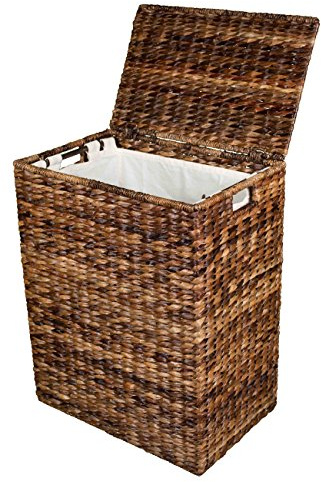 BirdRock Home Abaca Laundry Hamper - Hand Woven - Removable Canvas Laundry Bag