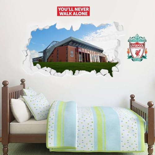 Beautiful Game Liverpool Football Club Outside Anfield Stadium Broken Wall Sticker (60cm x 30cm)