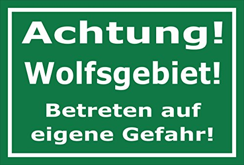 Melis-Folienwerkstatt Schild Wolfs-Gebiet - 15x10cm - 3mm Aluverbund – 20 VAR S00359-098-E
