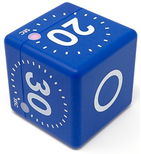TFA Dostmann Digital Cube Timer, 38.2036.06, Cube de Temps, chronomètre, avec 4 Temps de déroulement Fixes : 10-20-30-60 Sec, Bleu