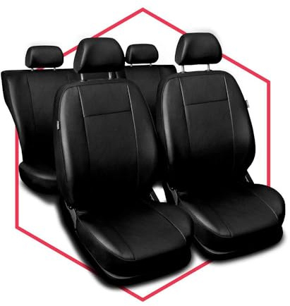 Saferide Autositzbezüge universal Auto Sitzbezüge kompatibel mit FIAT Tipo Kunstleder Autoschonbezüge Schwarz Sitzauflage Vorne und Hinten