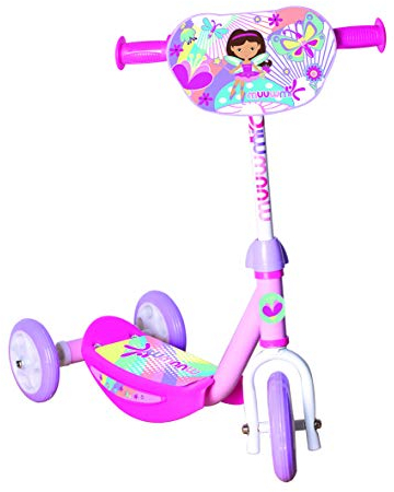 muuwmi Kiddyscooter – Tretroller für Kinder, 140/120 mm, 3-rädrig, kippstabil, Zauberfee, pink