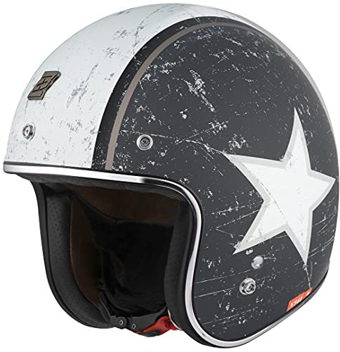 Bogotto V541 Rebel Jethelm, schwarz/weiß, XS