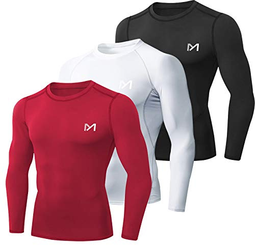MEETYOO Maglietta Compressione Uomo, Maglie Maniche Lunghe T Shirt Sportiva per Corsa Ciclismo Fitness