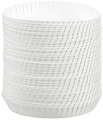 Cabilock 100 Pack Disposable Paper Cup Covers, 90mm White Round Drink Lids, Paper Cup Lids for Coffee, Tea, Water Glasses, Cafés, Hotels, Bars and Garden Parties