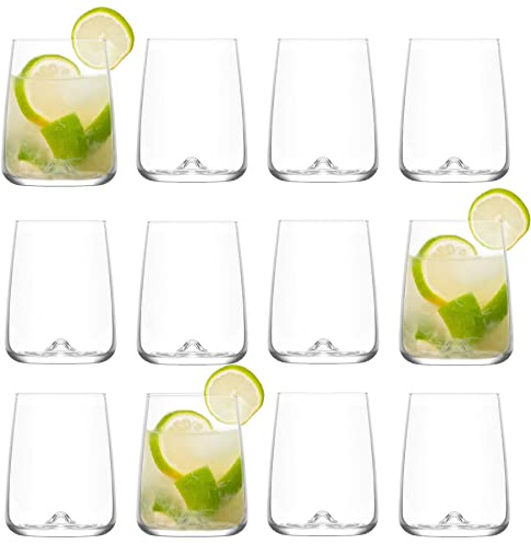 LAV 12x Clear 590ml Terra Highball Glasses - Tall Hi Ball Glass Water Gin Juice Cocktail Drinking Glassware Tumblers Set