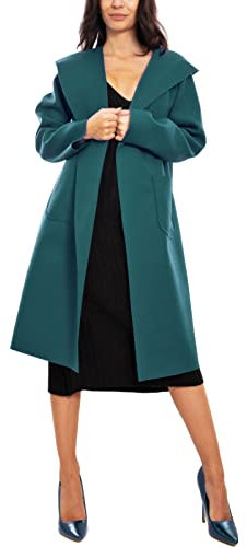 Toocool Cappotto Donna spolverino Cardigan Lungo Cappuccio Giacca VI-1863 VI-1863 [Taglia Unica,Verde]