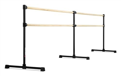 VITA Barre Portable Freestanding Double Ballet Barre, Extreme, 16 Ft Bars, Black, Wood | Fixed Height, Made in USA, Home or Gym Exercise Equipment for Kids & Adults | Dance, Fitness, Pilates