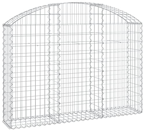 vidaXL Cesto Gabbione ad Arco 150x30x100/120 cm Ferro Zincato