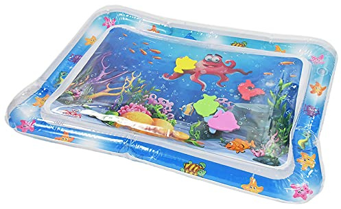 Kögler 89520 - Bunte Wasserspielmatte mit lustigen Tieren, zum Entdecken der Unterwasserwelt, ca. 69 x 51 cm, aufblasbar, befüllbar, geeignet für Kinder bis 6 Jahren