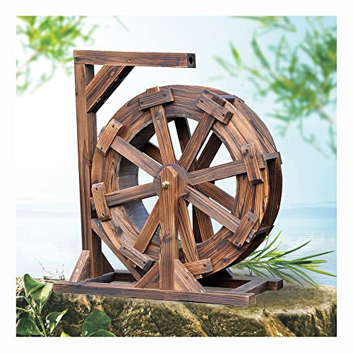 20/30/50/60/80 / 90CM Fontana d'Acqua da Giardino in Legno Fontana con Ruota Idraulica Fontana a Cascata per Esterni Rustica Vintage Fontana Feng Shui Ruote Cortile Decorativo all'aperto ( Size : Diam