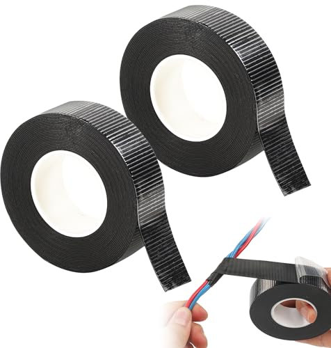 MAXQUU 2 Piece Black Insulating Tape Set, Self-Adhesive Electrical Tape, J-20 High Voltage Rubber Adhesive Tape, 10kv High Voltage Waterproof Electrical and Cable Insulation for Electrician Repair.