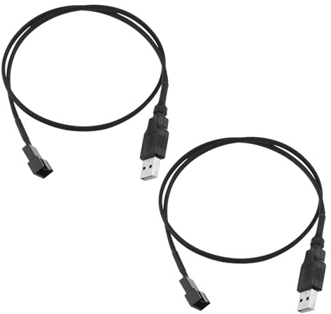 Create idea Lot de 2 câbles adaptateur d'alimentation USB vers tête unique 3 broches/4 broches pour ventilateur d'ordinateur 12 V vers boîtier 3 broches/4 broches
