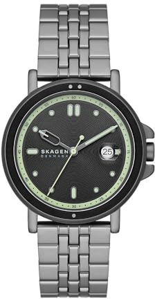 Skagen Signatur Sport Watch for Men, Quartz Three Hand Date Movement with Stainless Steel Strap
