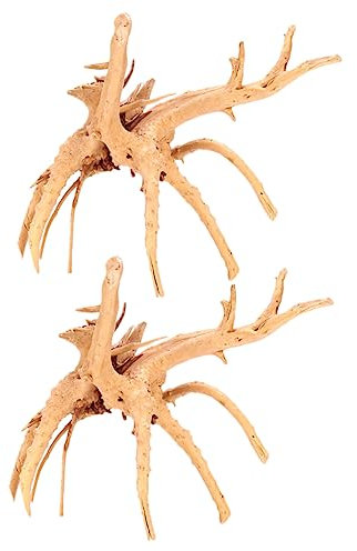 SEWOART 2pcs Natural Driftwood Adornments for Fish Tank Rhododendron Root Craft Aquarium Decor Random Shape Aquarium Habitat and Fish Comfort