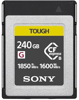 Sony CFexpress Type B 240 GB Tough (CEBG240T) – extrem schnell (Lesen bis 1850 MB/s, Schreiben bis 1600 MB/s), ultrarobust, perfekt für professionelle Foto- & Videoaufnahmen
