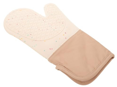 SOLUSTRE Silicone Insulation Gloves Oven Mittens for Grilling Thickened Mittens for Hand Protection Kitchen Cooking Gloves Suitable for Barbecue Cooking and Microwave Use