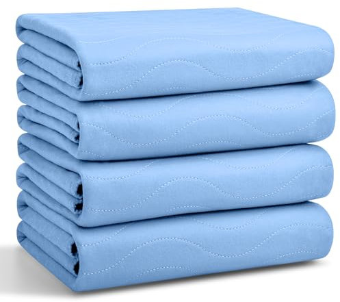 Conkote® Washable Underpads, 34 x 36 (Pack of 4), Waterproof Protective Pad for Bed, Couch, Sofa, Floor, Reusable Bedwetting Incontinence Pads for Kids, Adults, Elderly, and Pets