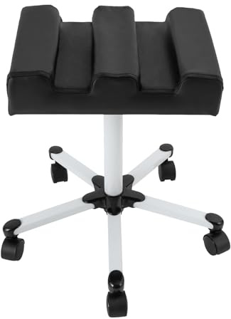Fußpflege Hocker,Verstellbarer Pediküre Hocker, Maniküre Fußstütze, Pediküre Hocker mit fünf Rädern,Einstellbare Höhe 50-70cm für Heimwerker-Maniküre und Nagelpflege (Schwarz)