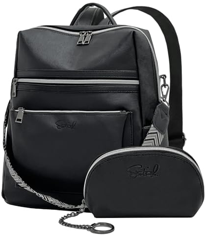 ECOTISH Donna Borse a Zaino Borsa a Zainetto Tracolla Zaini, Casual Daypack 2 in 1 Set Viaggio Impermeabile Antifurto per Lavoro Scuola Tracolla