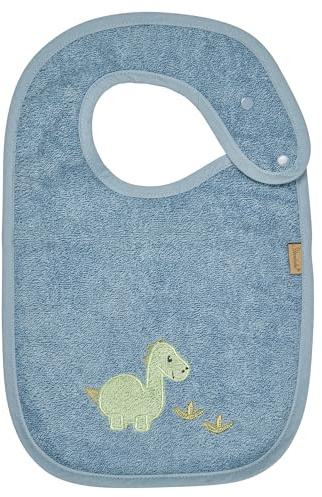 Sterntaler Dino Rexi Lätzchen - Baby Lätzchen aus saugfähiger Baumwolle mit Druckknopfverschluss, blau