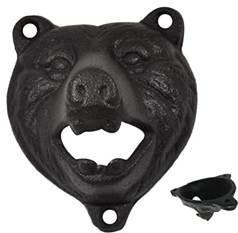 Hoement Apribottiglie A Forma Di Orso in Ferro A Parete Rimozione Tappi Bottiglia Apribottiglie Creativo Decorazione Bar Cucina