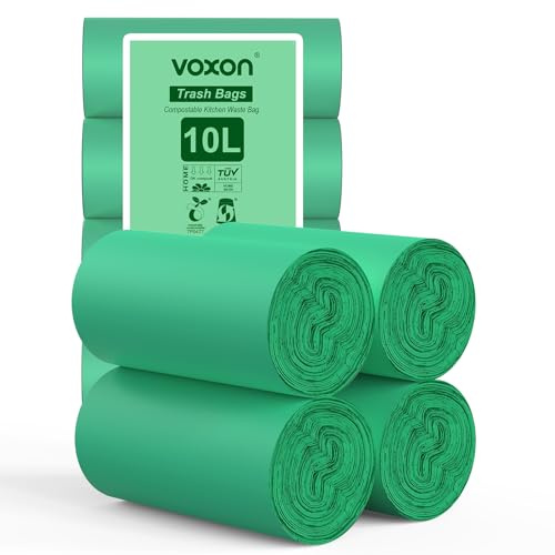 VOXON 10L Biodegradable Food Waste Bags 120 Count Compostable Bin Liners