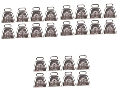 Mikinona Pz campanelli con manico campana della mucca esultante piccole campane di mucca football sport campanaccio per mucche campane di chiamata quadrate rumorista di campanacci Silver
