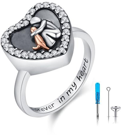 CHENGHONG Urne Ring 925 Sterling Silber Asche Ring Hund Urnen Ring für Asche Schmuck für Asche Herz Hunde Geschenke für Hundeliebhaber Frauen Damen…