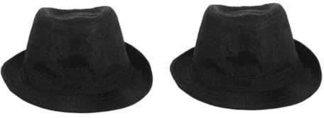 ANDRESLAD 2 Pz Cappello Fedora per Bambini Cappelli Fedora per Bambini Cappelli per Ragazzi Black