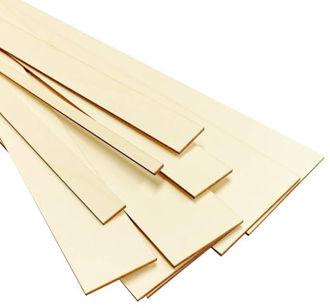 Listones de madera contrachapada de 5 mm, 100 cm de largo, ancho de 1 a 10 cm a elegir, paquete con: 1 pieza, ancho: 3 cm