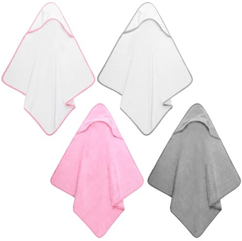 HAGOT Asciugamano da bagno con cappuccio per neonati, 65 x 65 cm, asciugamano super assorbente, asciugamano per neonato, 0-5 anni
