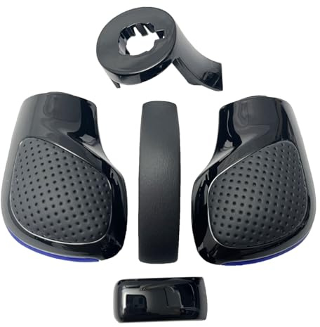 Blue Edge Leder mit Loch Schaltknauf Gear Side Cover mit Schwarz Chrom Teile (Set von 5) für VW Golf 6 7 R GTI Passat B7 B8 CC R20 Jetta MK6 GLI Autoteile
