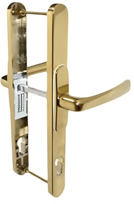 UPVCSTORE Universal Flexi UPVC Door Handle Set – Fully Adjustable PZ Centres (59mm to 96mm) – Replacement Repair Door Handle for uPVC & Composite Doors (Gold)