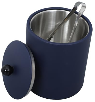 Alipis Seau à Glace Rond en Acier Inoxydable Portable et Léger avec Couvercle et Pinces pour Fêtes et Bars Élégants