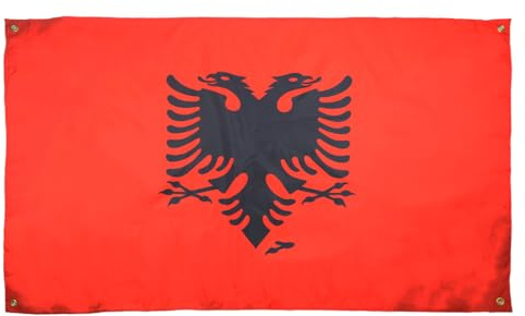 AZ FLAG Bandiera Albania 150 x 90 cm con 4 occhielli, bandiera albanese per balcone o parete