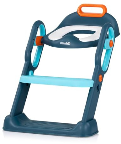 Chipolino Toilettentrainer Flippy höhenverstellbare Fußstütze, Toilettenaufsatz, Farben:blau