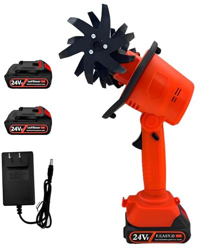 24V Motobineuse Électrique sans Fil 235 RPM Motoculteur Électrique avec 4 RangéEs de Lames en Acier Au ManganèSe Profondeur de Travail du Sol 10 cm Largeur 10 cm pour Jardin, Yard, Culture du Sol